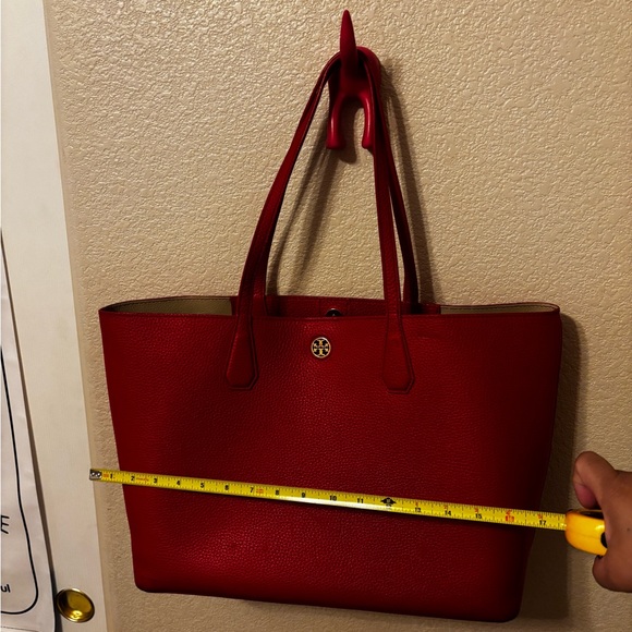 Tory Burch Red Leather Tote Bag - Picture 2 of 10